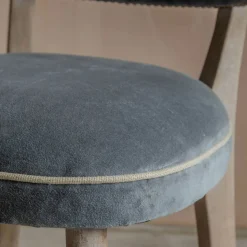 Graham & Green Grey Velvet Upholstered Dining Chair