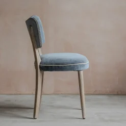 Graham & Green Grey Velvet Upholstered Dining Chair