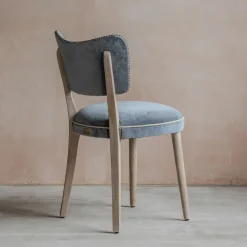 Graham & Green Grey Velvet Upholstered Dining Chair