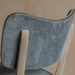 Graham & Green Grey Velvet Upholstered Dining Chair