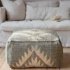 Graham & Green Haley Jute Kilim Pouffe