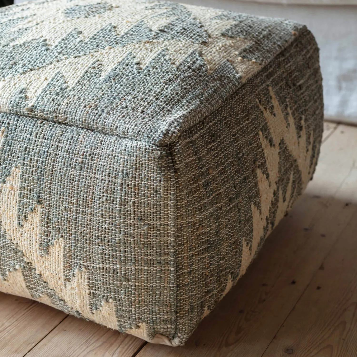 Graham & Green Haley Jute Kilim Pouffe