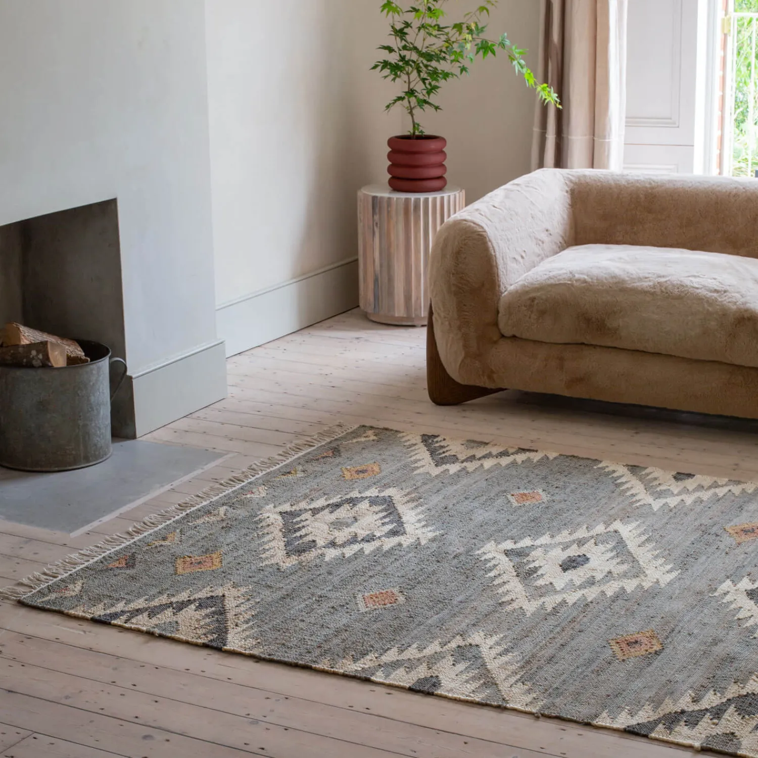 Graham & Green Haley Jute Kilim Rug 160 x 230cm