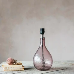 Graham & Green Hammered Pink Glass Table Lamp
