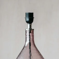 Graham & Green Hammered Pink Glass Table Lamp