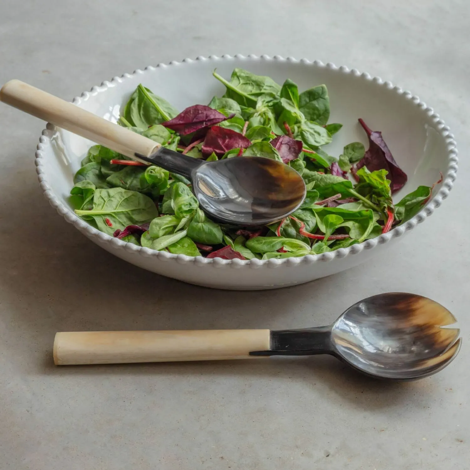 Graham & Green Horn and Bone Salad Servers