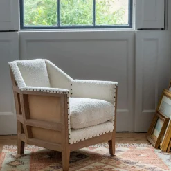Graham & Green Hoxton Chalk Bouclé Armchair