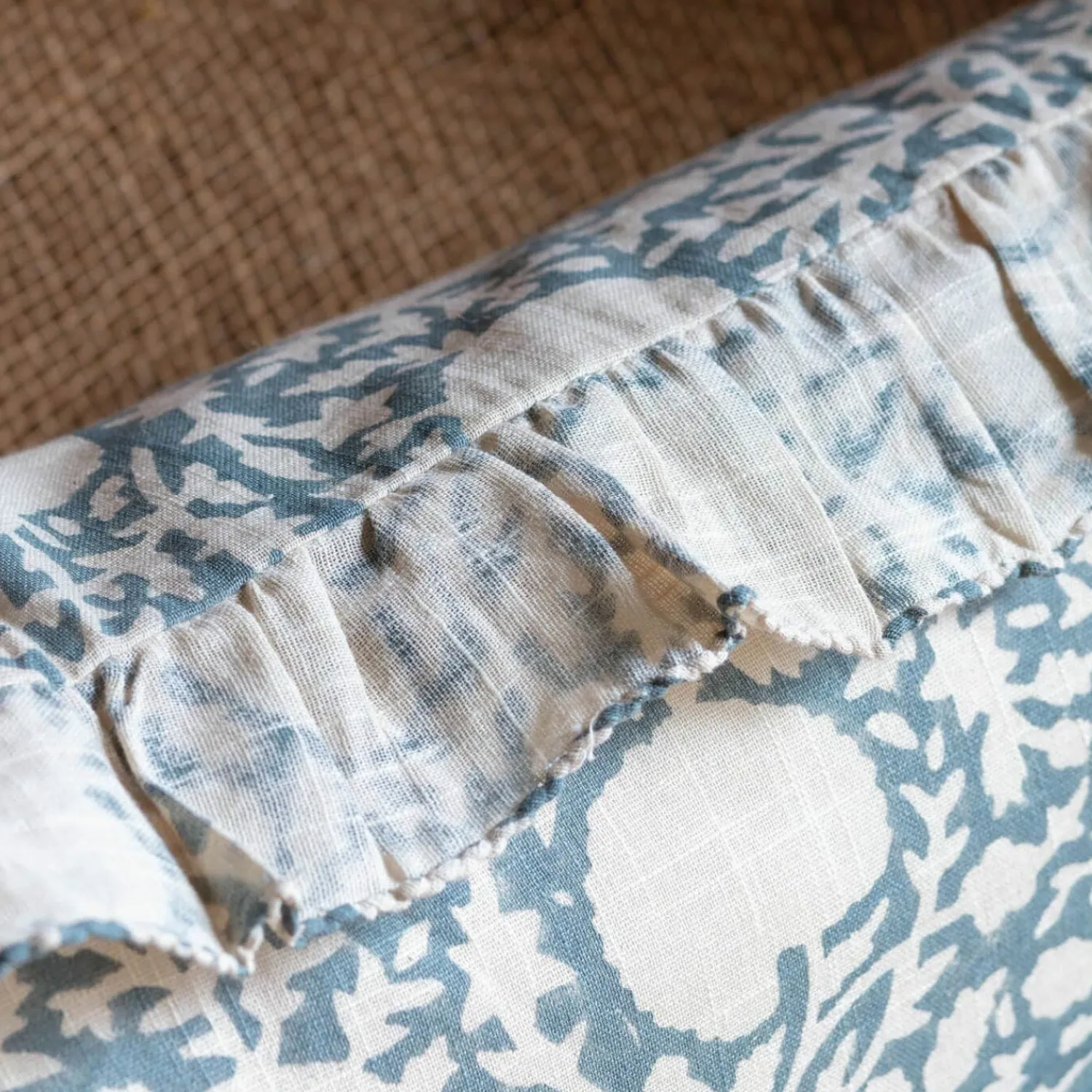 Graham & Green Indian Hand Block Printed Square Floral Cushions