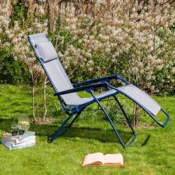 Graham & Green Indigo Blue Reclining Garden Chair