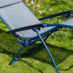 Graham & Green Indigo Blue Reclining Garden Chair