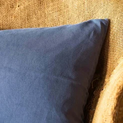 Graham & Green Indigo Rectangular Linen Cushion