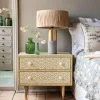 Graham & Green Jaipur Bone Inlay Bedside Table