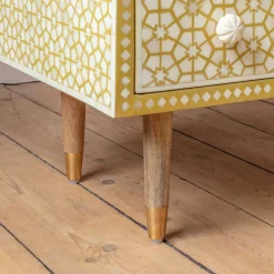 Graham & Green Jaipur Bone Inlay Bedside Table