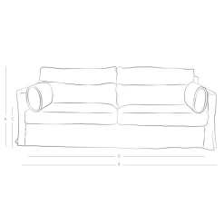 Graham & Green Jasmine Natural Belgian Linen Two Seater Sofa