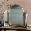 Graham & Green Jules Antique Silver Triple Table Top Mirror