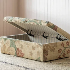 Graham & Green June Jute Floral Ottoman