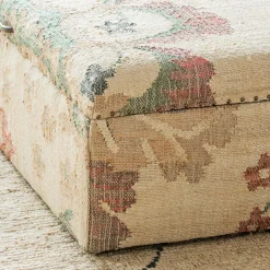 Graham & Green June Jute Floral Ottoman
