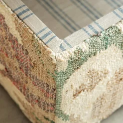 Graham & Green June Jute Floral Ottoman
