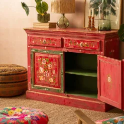 Graham & Green Junli Red Painted Cabinet