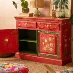 Graham & Green Junli Red Painted Cabinet