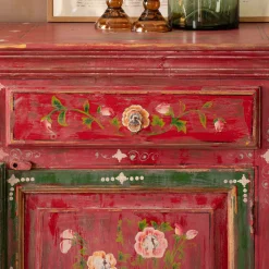 Graham & Green Junli Red Painted Cabinet