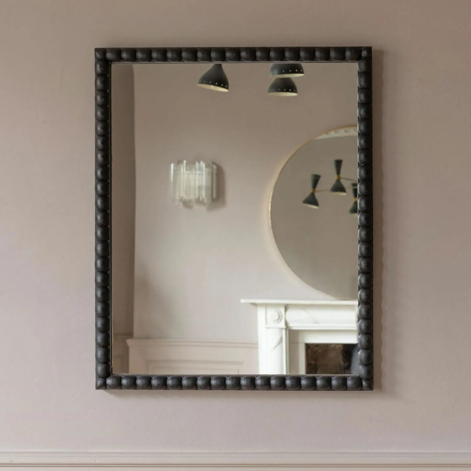 Graham & Green Large Barnaby Black Wall Mirror