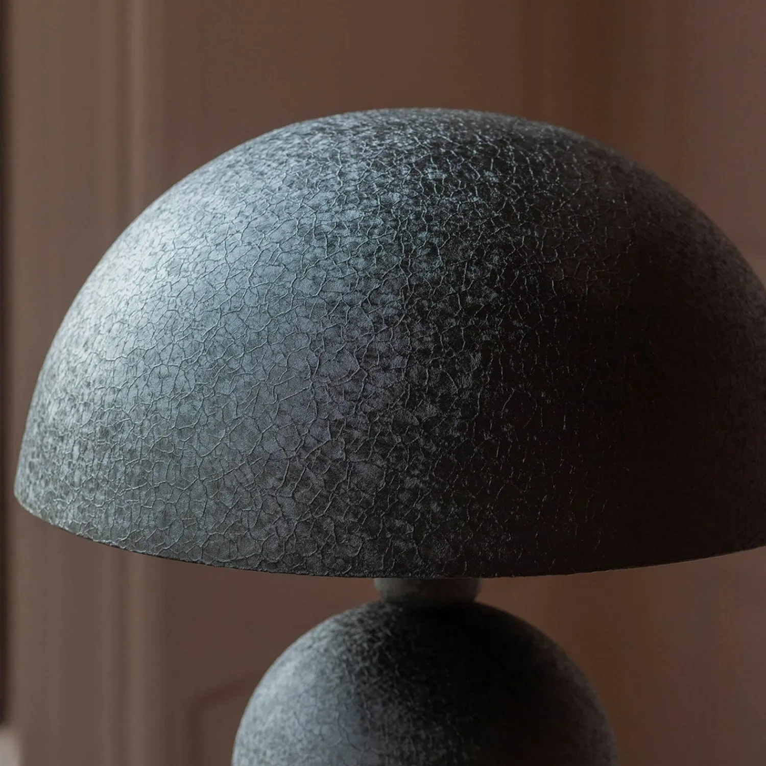 Graham & Green Large Black Textured Dome Table Lamp