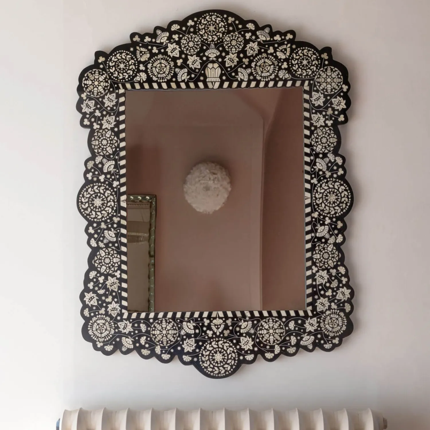 Graham & Green Large Ditsy Bone Inlay Mirror