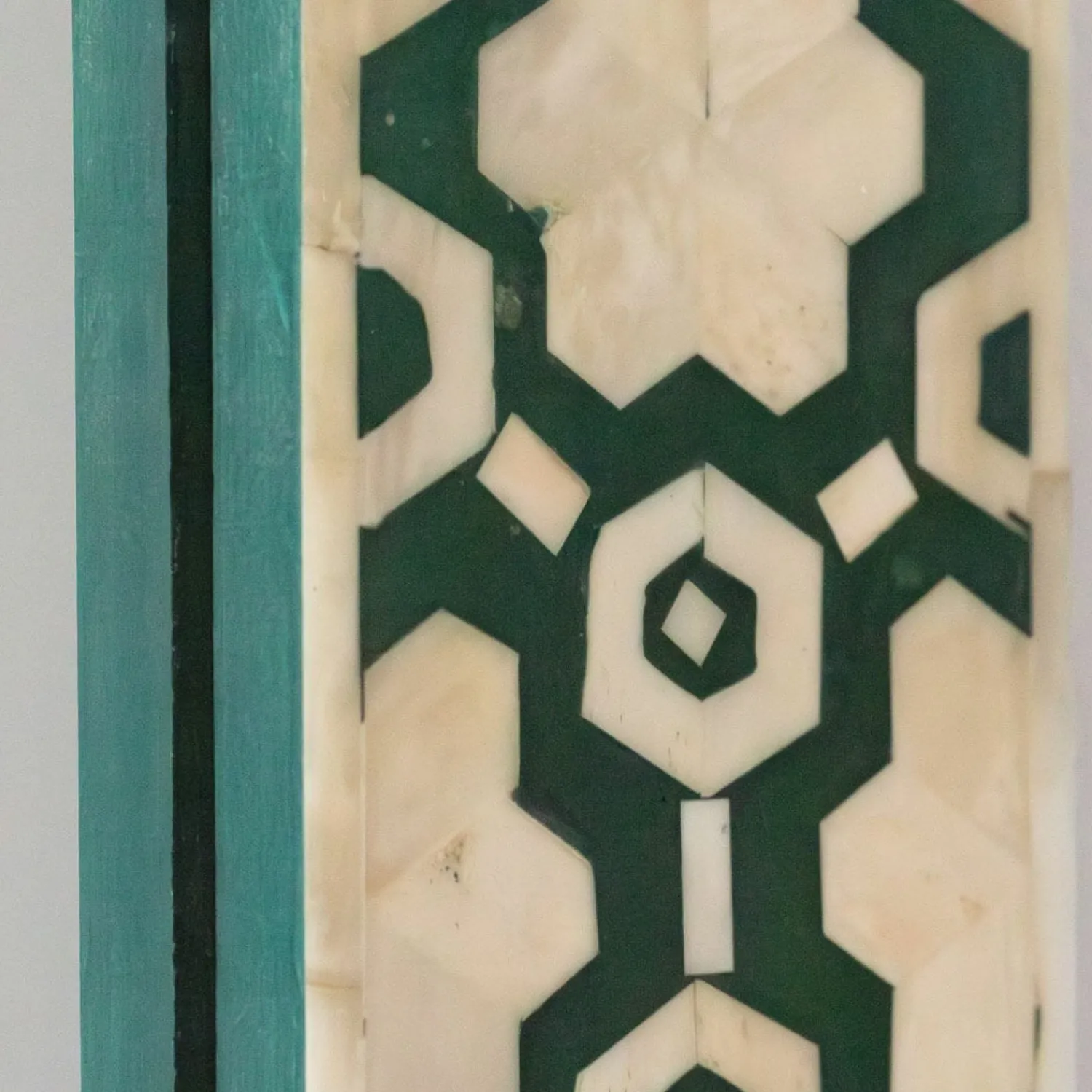 Graham & Green Large Jade Green Floral Bone Inlay Mirror