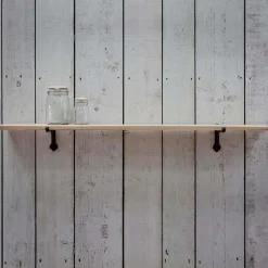Graham & Green Large Oak Shelf With Iron Bracket