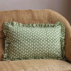 Graham & Green Large Rectangular Floral Block Printed Cushions