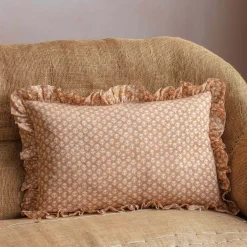 Graham & Green Large Rectangular Floral Block Printed Cushions
