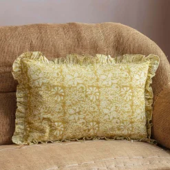 Graham & Green Large Rectangular Floral Block Printed Cushions