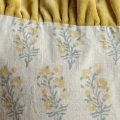Graham & Green Large Rectangular Velvet Frill Block Printed Cushions