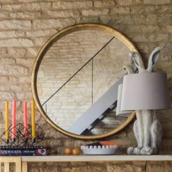 Graham & Green Large Round Gold Foil Mirror