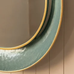 Graham & Green Large Round Teal Mirror
