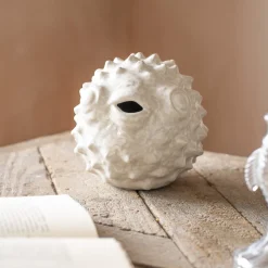 Graham & Green Large White Ceramic Blowfish Ornament