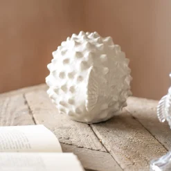 Graham & Green Large White Ceramic Blowfish Ornament