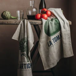 Graham & Green L'artichaut Linen Tea Towel