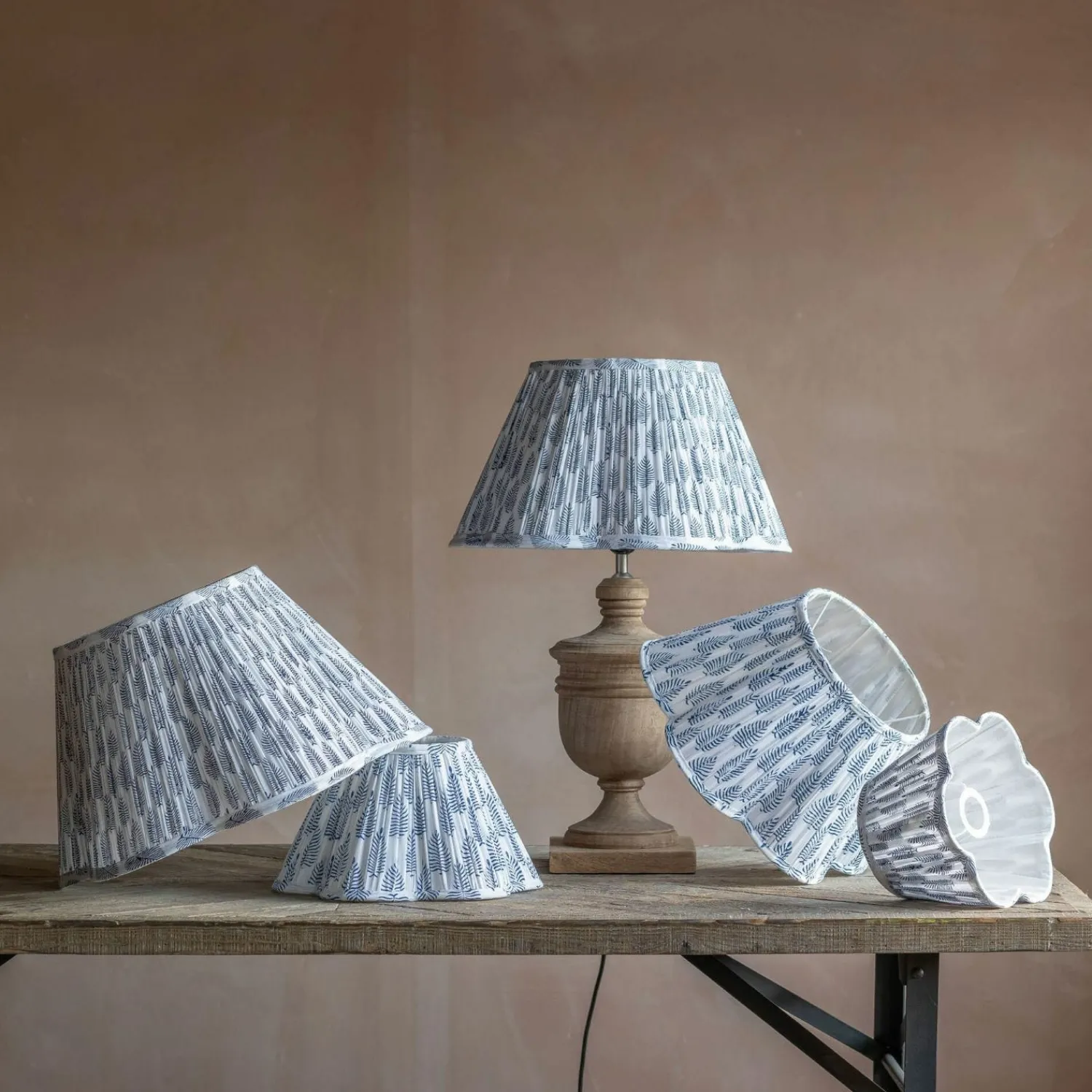 Graham & Green Leaf Scalloped Empire Lamp Shades