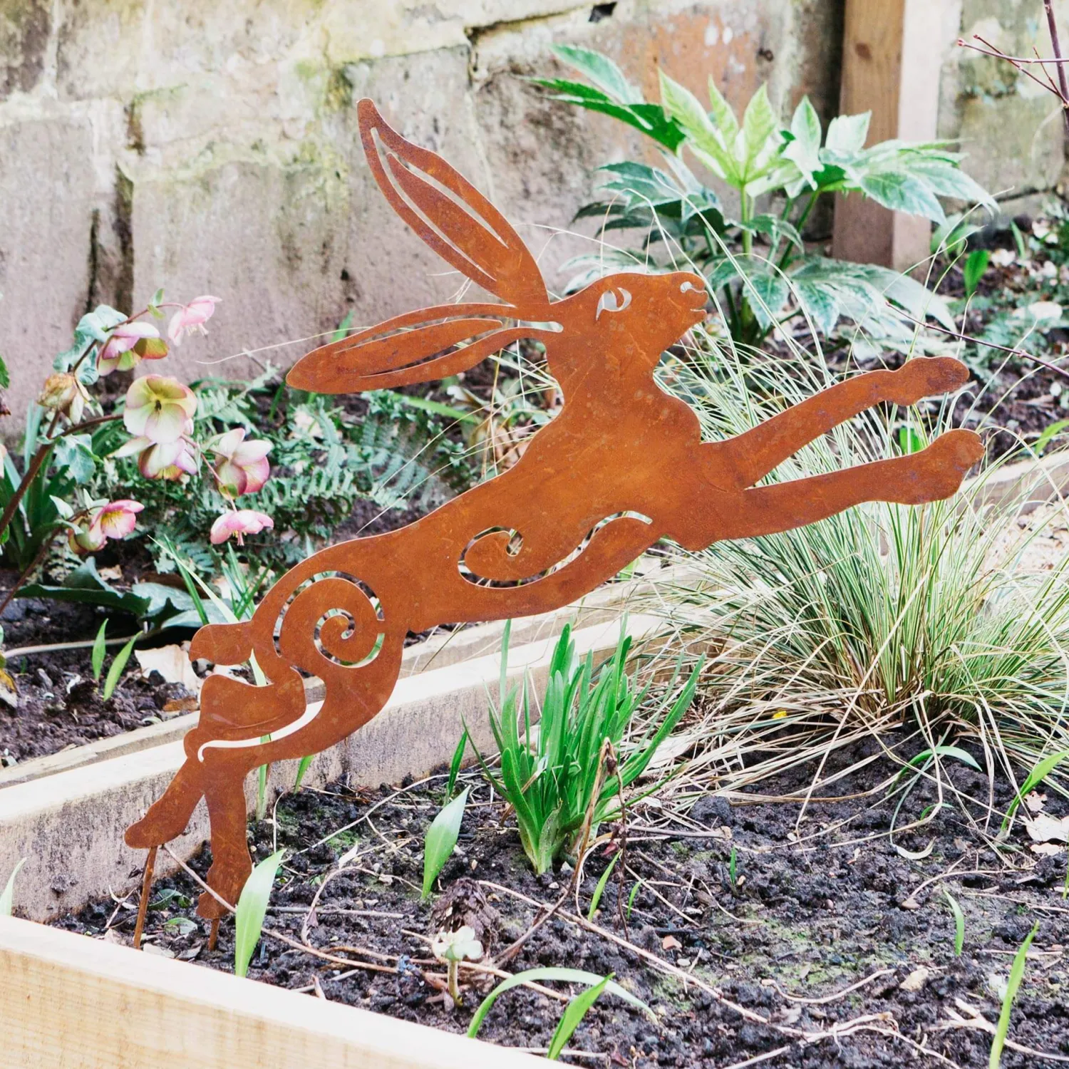 Graham & Green Leaping Hare Garden Stake