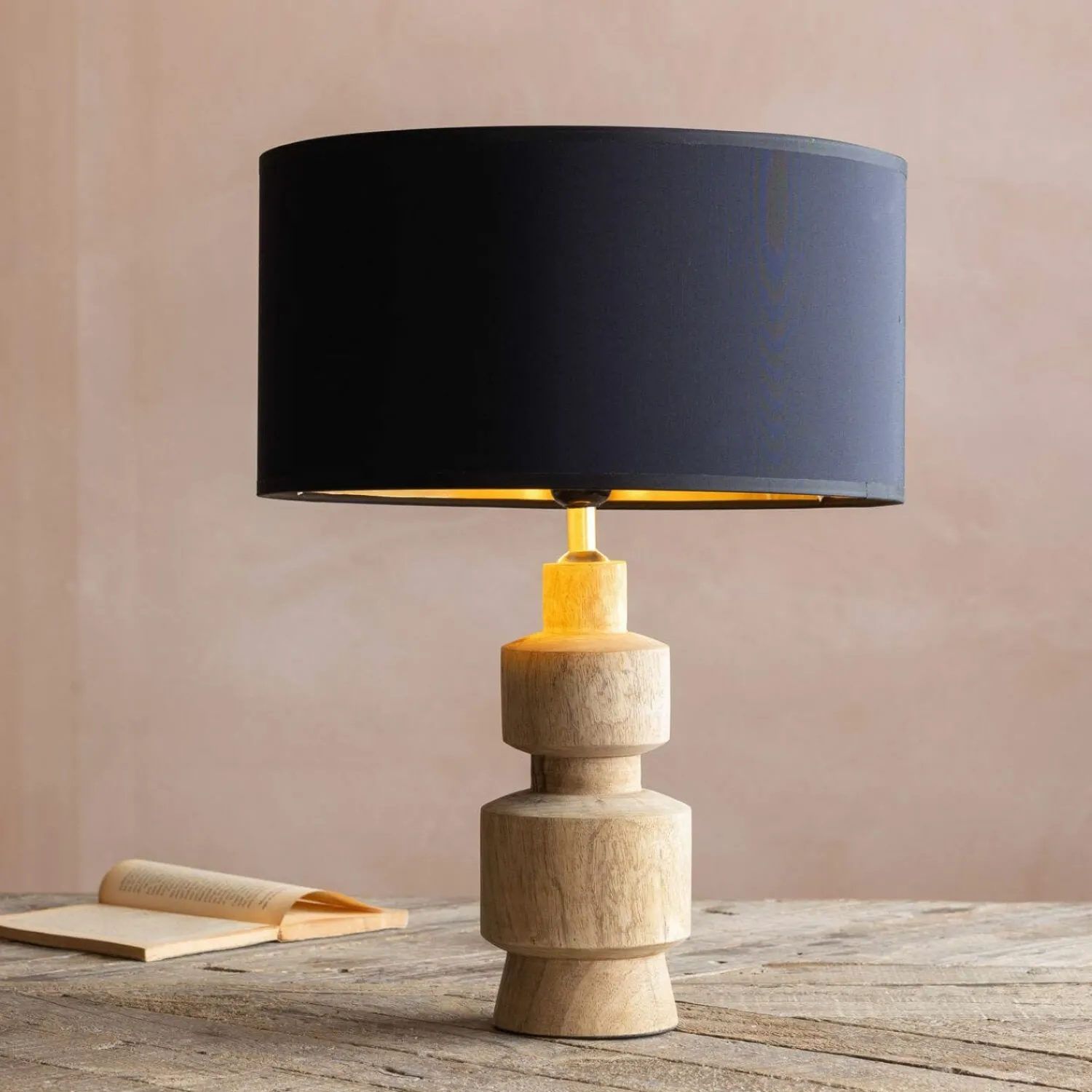 Graham & Green Leigh Wooden Table Lamp