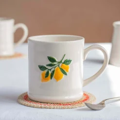 Graham & Green Lemon Branch Motif Mug