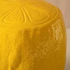 Graham & Green Lemon Yellow Ceramic Stool
