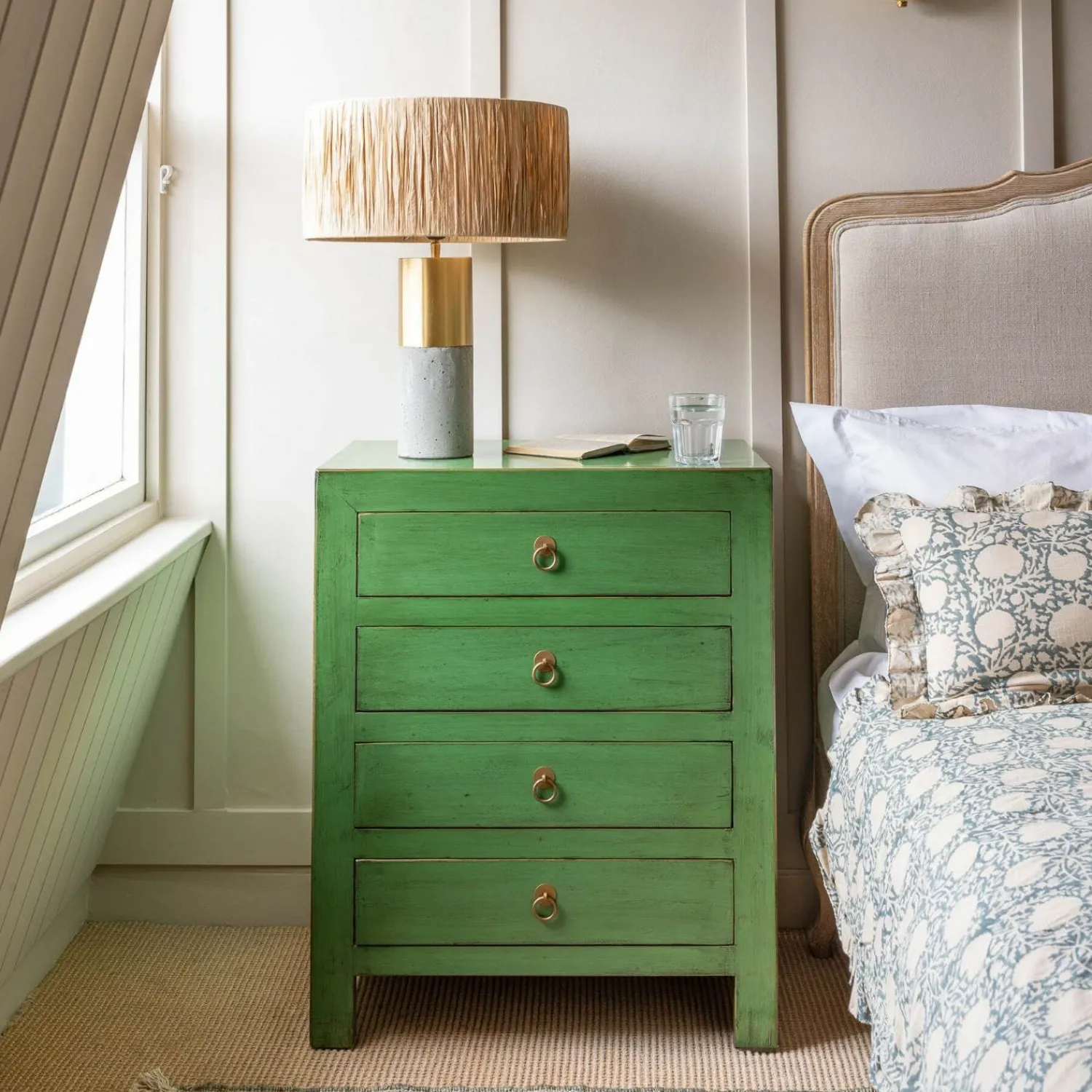 Graham & Green Leshan Four Drawer Bedside Table