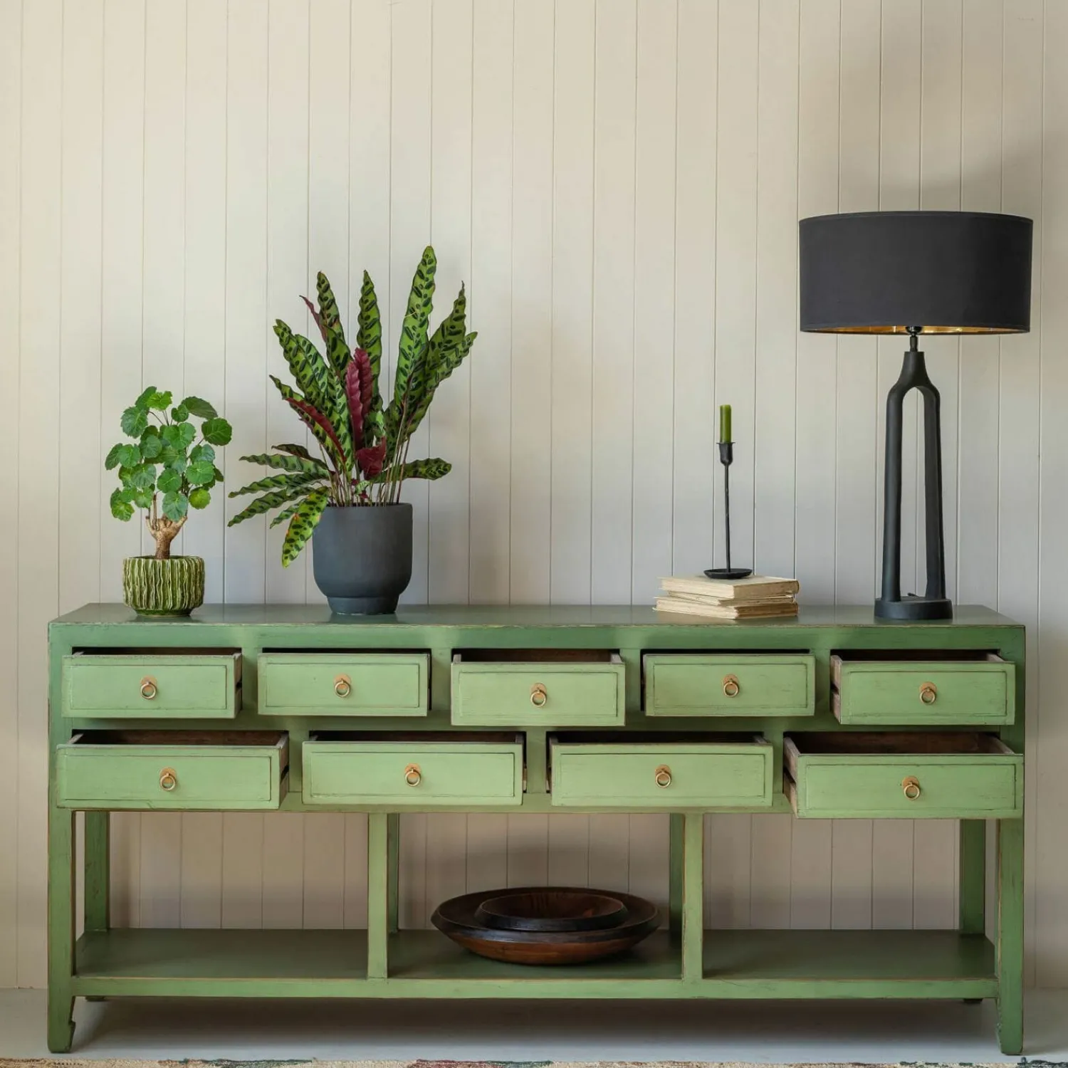Graham & Green Leshan Nine Drawer Jade Sideboard