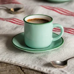Graham & Green Light Green Coffee Cup and Saucer