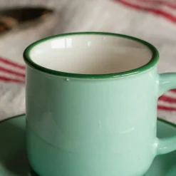 Graham & Green Light Green Coffee Cup and Saucer