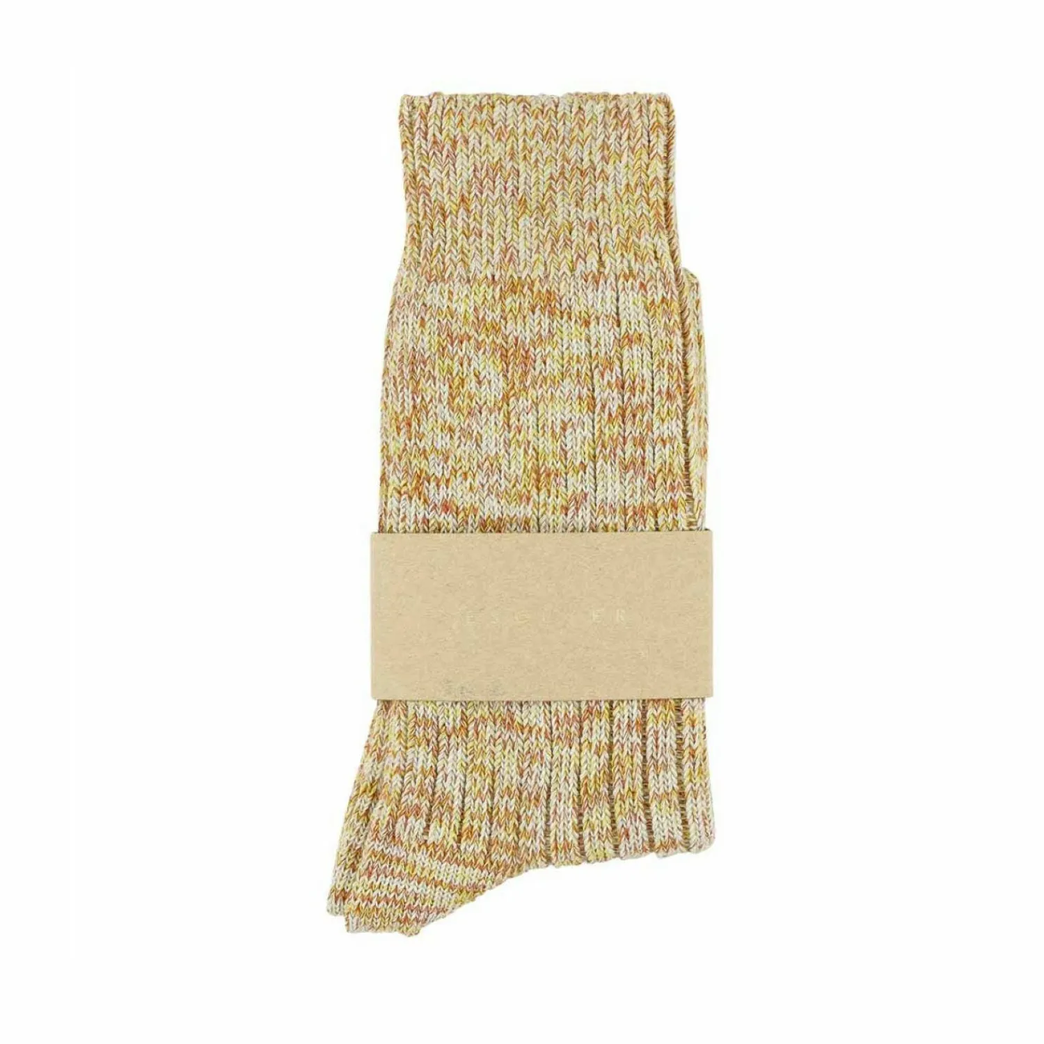 Graham & Green Lime and Brick Melange Socks