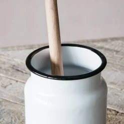 Graham & Green Loo Brush in Enamel Pot
